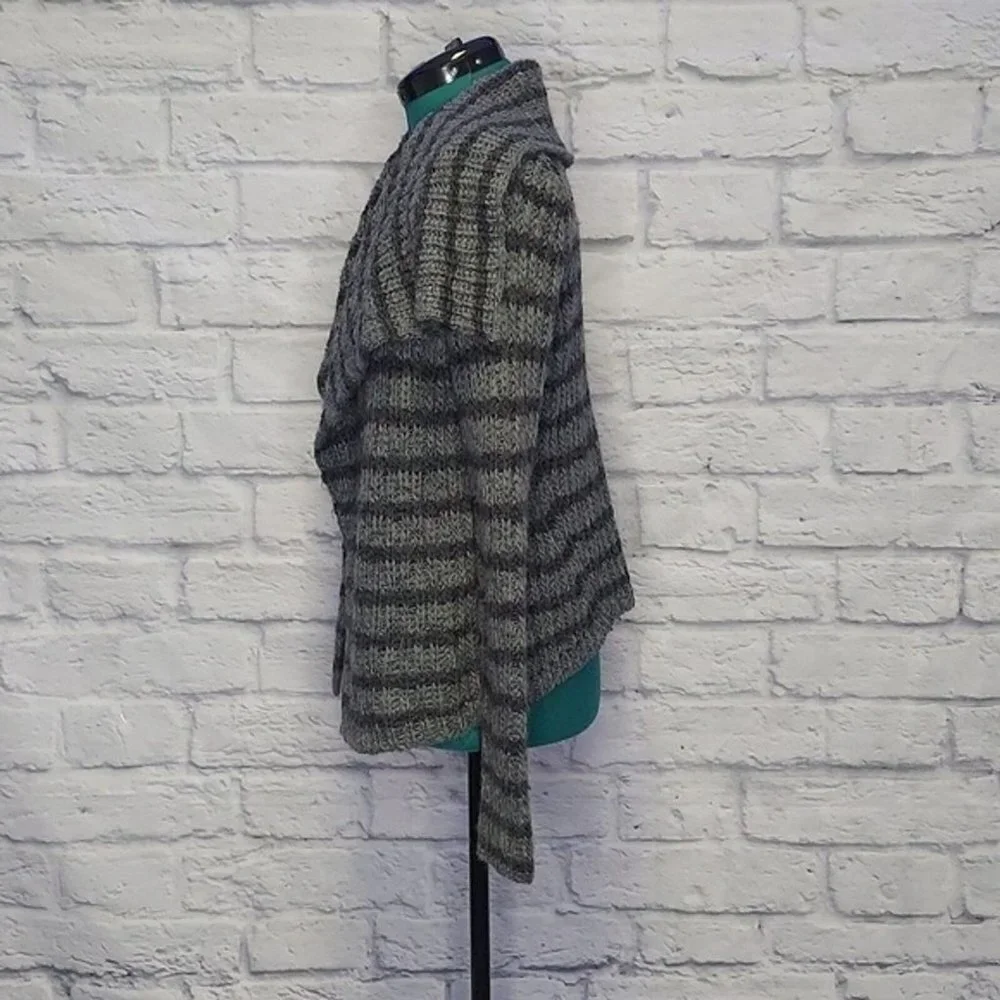 LOU & Grey Womens Gray knit wool alpaca open front cardigan Sz M - Picture 4 of 9